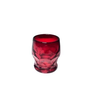 Georgian Honeycomb Red Vintage Whiskey Shot Cordial Glass